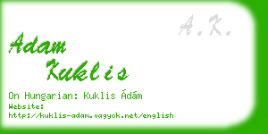 adam kuklis business card